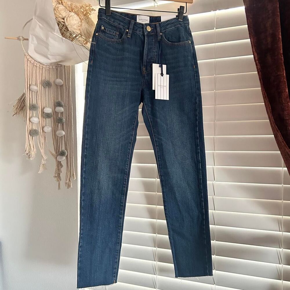 Sézane the brute sexy Jean 1967 Dark Wash raw hem Jeans Size 25